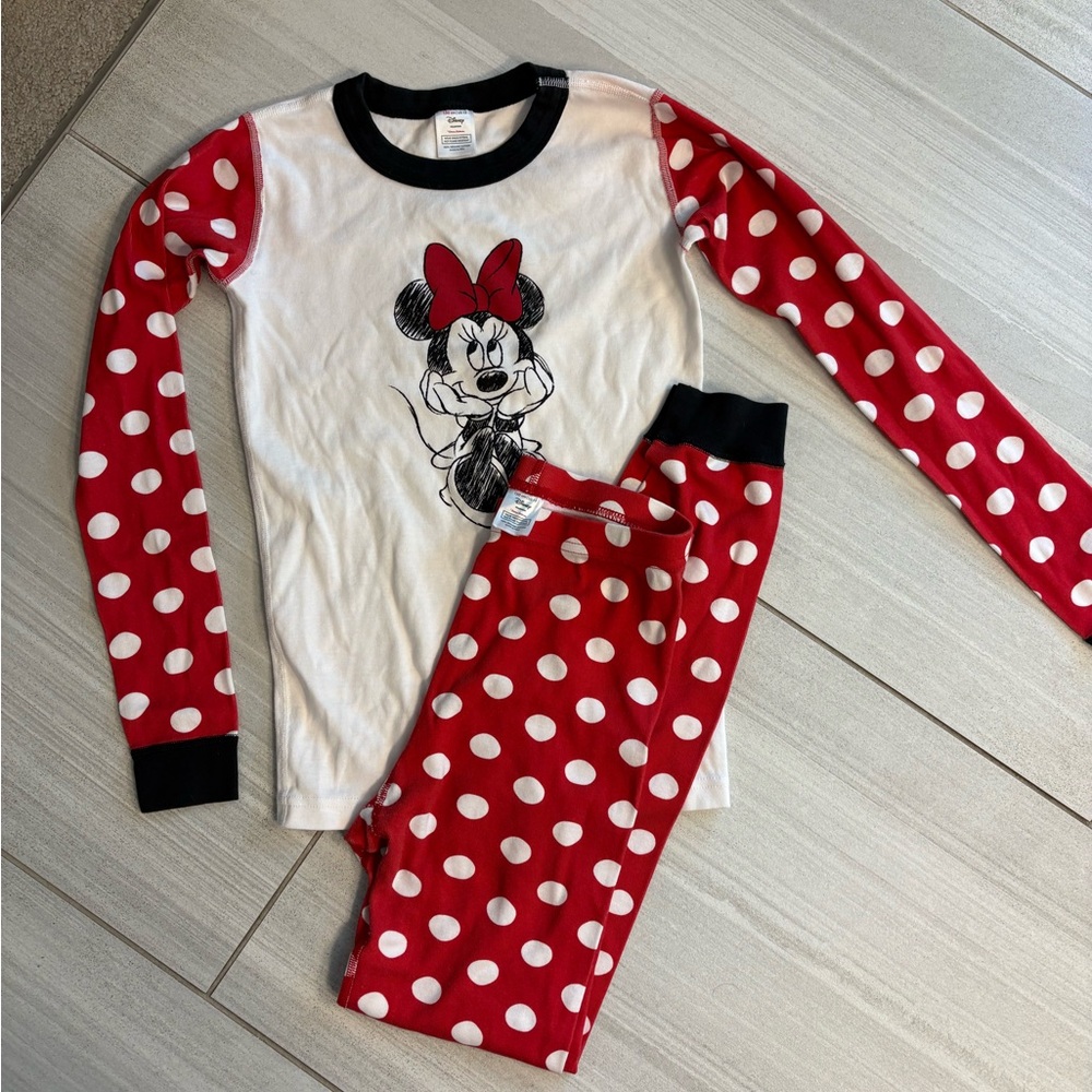 Hanna Andersson Red and White Minnie Mouse Polka Dot Pajama Set